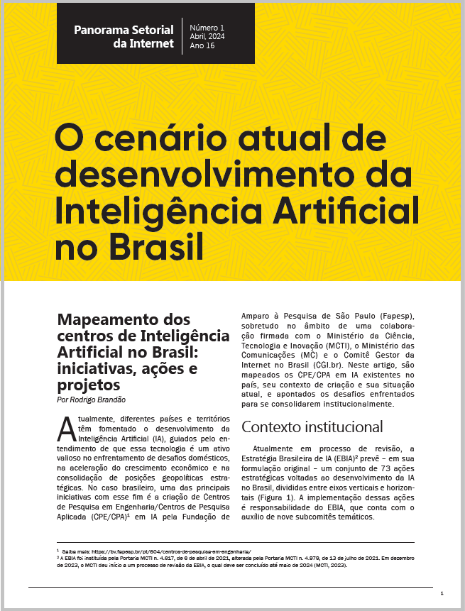 Ano XVI - N. 1 - O cenário atual de desenvolvimento da Inteligência Artificial no Brasil