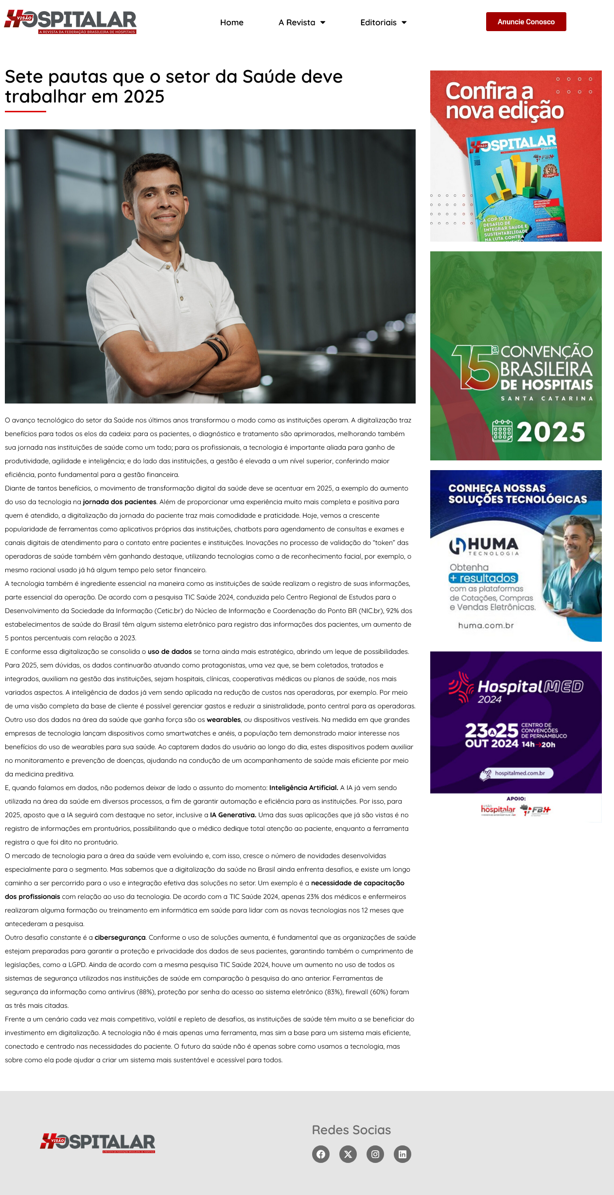 NIC.br - Na Mídia - Sete pautas que o setor da saúde deve trabalhar em 2025