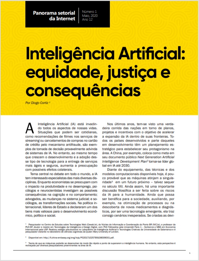 Ano XII - Nº 1 - Inteligência Artificial: equidade, justiça e consequências