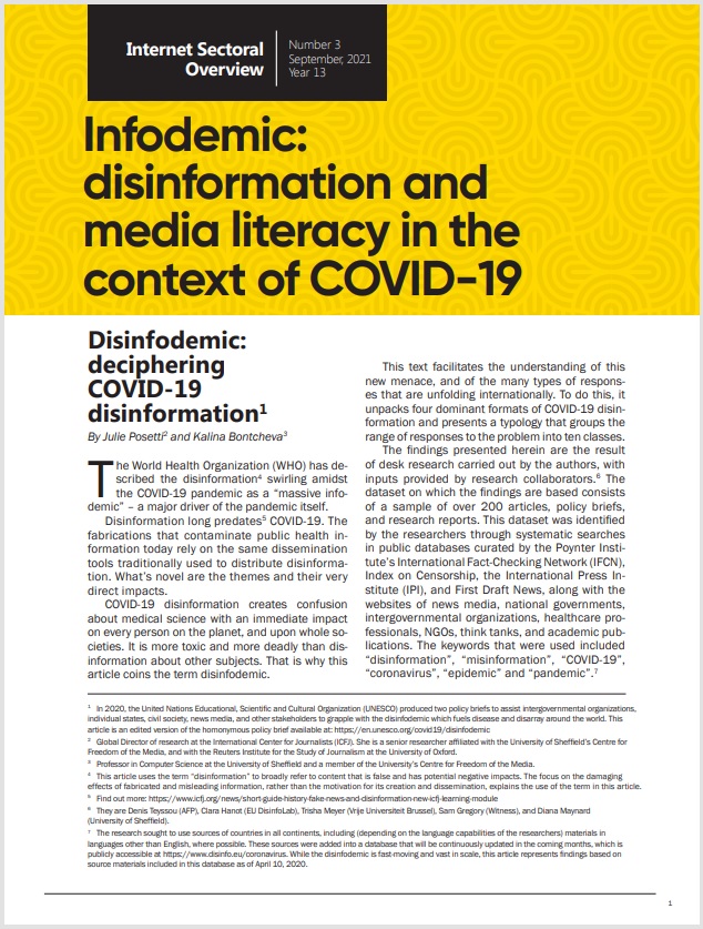Year XIII - N. 3 - Infodemic: disinformation and media literacy in the context of COVID-19