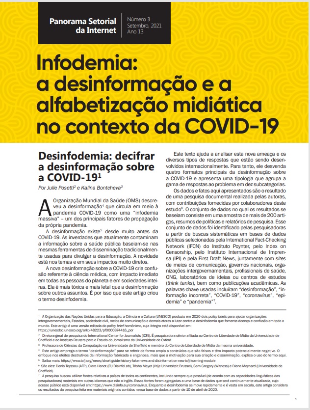 Ano XIII - N. 3 - Infodemia: a desinformação e a alfabetização midiática no contexto da COVID-19